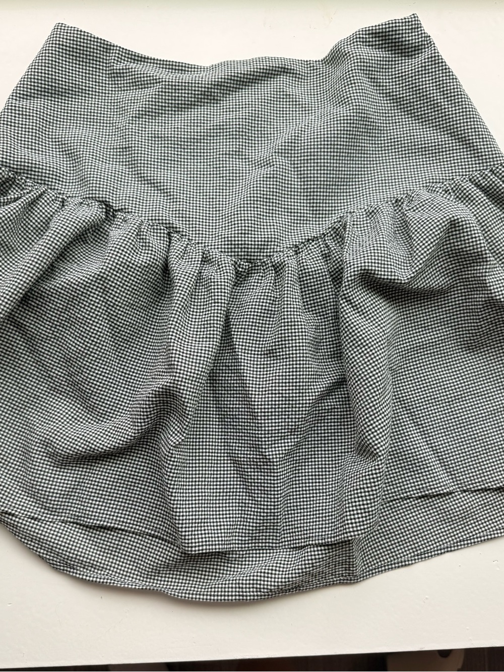 & Other Stories Black and White Gingham Ruffle Skirt